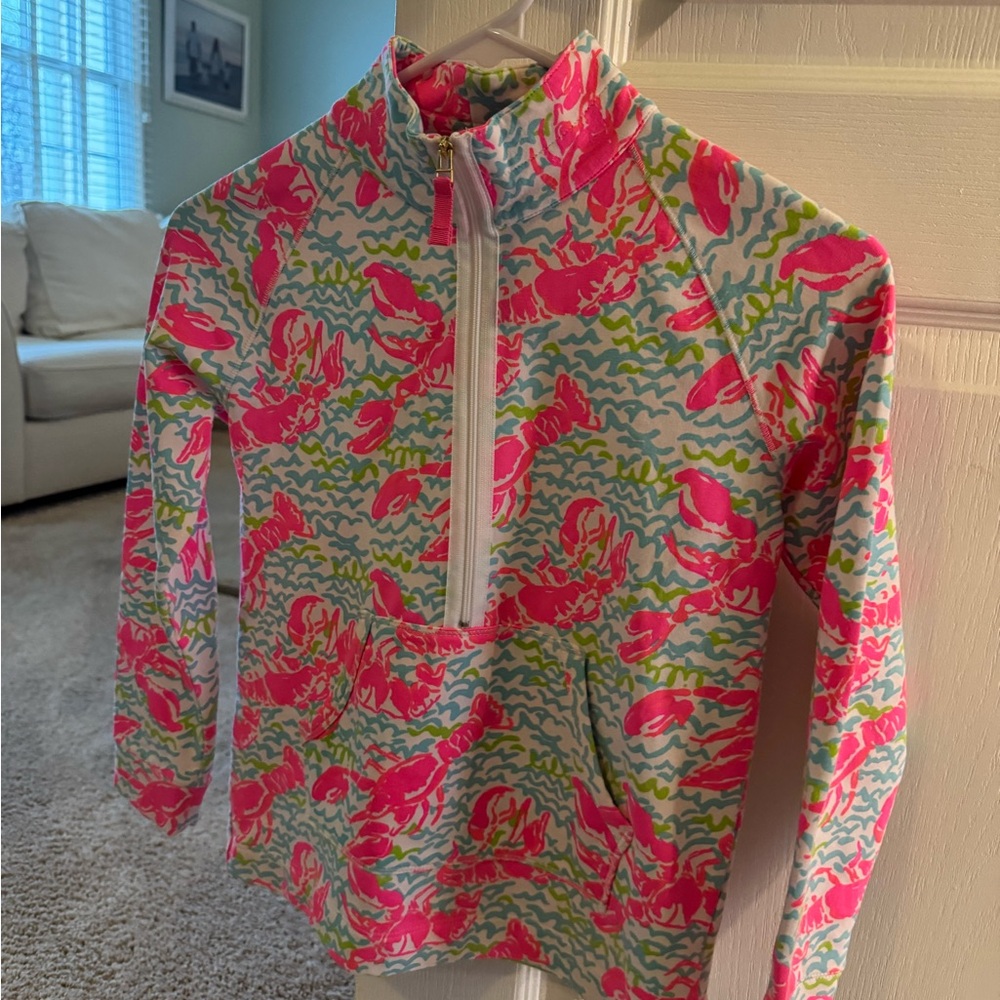 Girls Lilly Pulitzer Lobster Half Zip Up